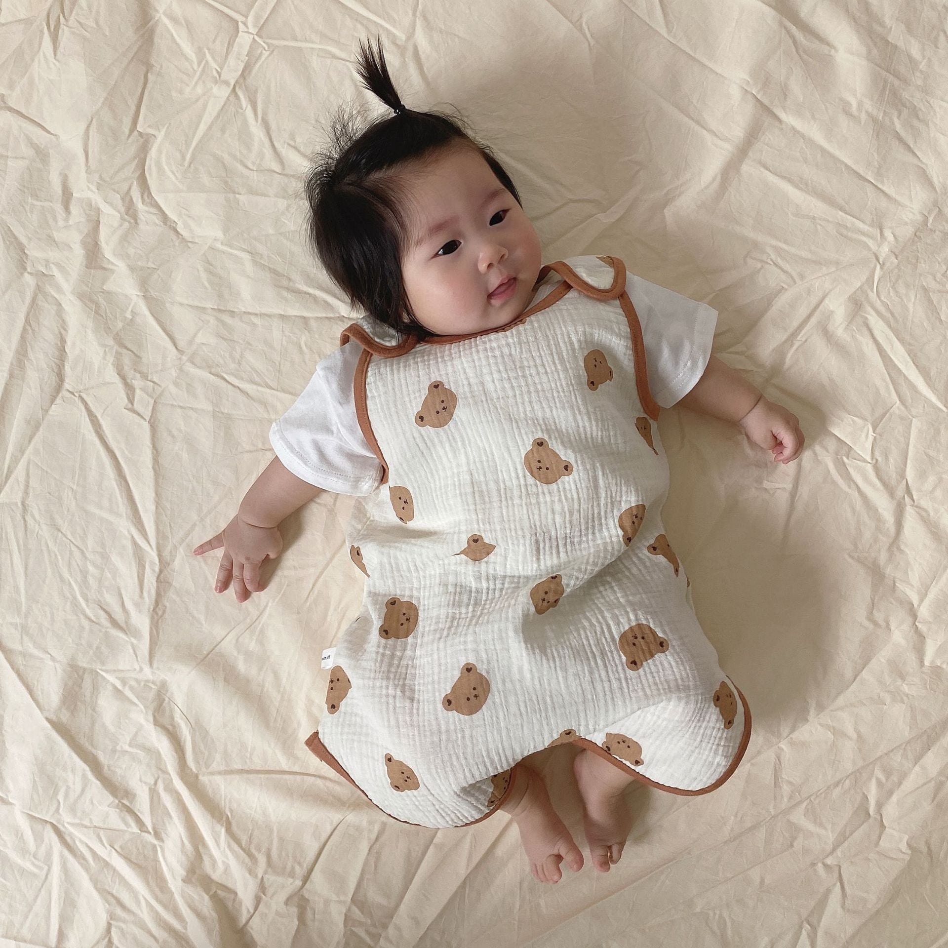 Cotton Gauze Sleeping Bag Sleeveless Vest New Child Anti-kick Quilt