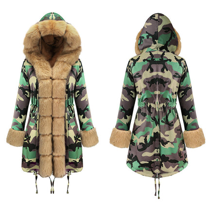 European and American women's long cotton coat