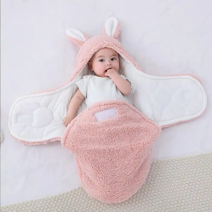 Super Soft Baby Sleeping Bag Fluffy Fleece Newborn Blanket Swaddle Blankets, Unisex Baby Wrap For Newborn Baby