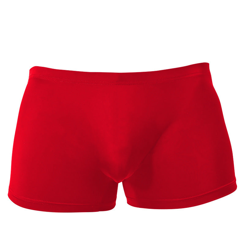 Solid Color Men's Boxer One Piece Ice Silk Boxer Underwear