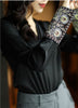 Satin Heavy Silk Shirt Women Long-sleeved Silk Blouse Women Autumn Fashion Western Style Shirt