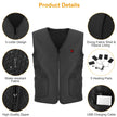 1Pc Heat Jacket Vest 3 Heating Gear Adjustable USB Heated Vest Warm Heat Coat Vest With 5 Heating Zones For Men Women Winter Outdoor Activity