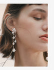 Women's Fashion Long Flower Tassel Earrings