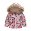 Printed hooded padded children's coat