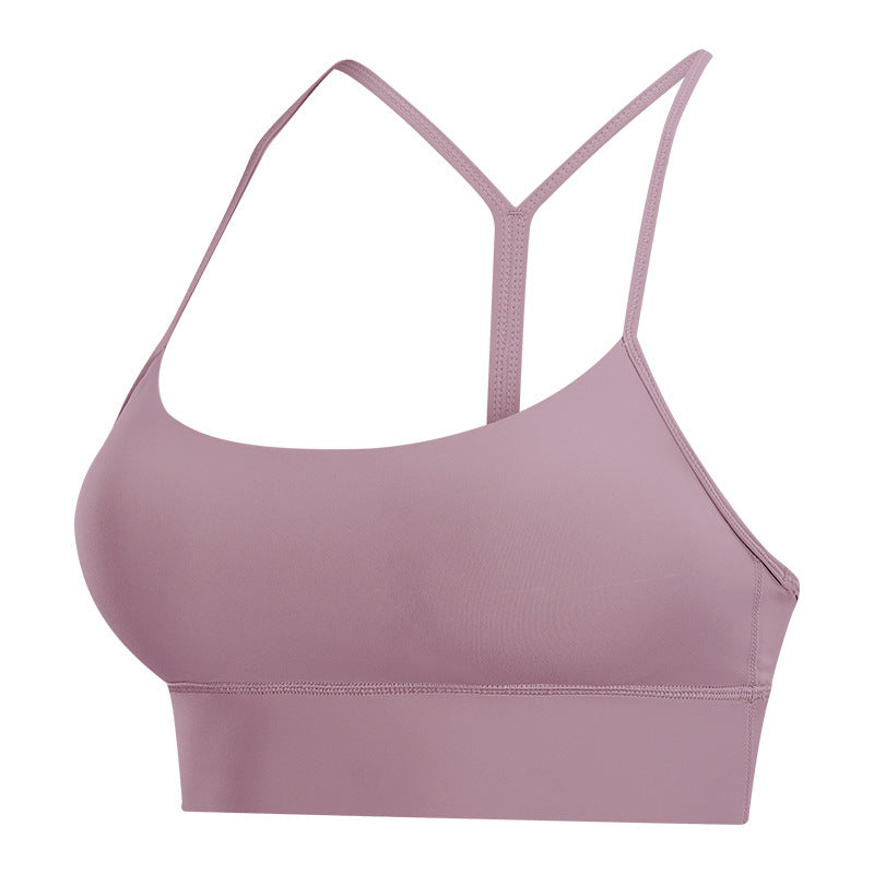Y-shaped Beautiful Back Solid Color Running Sports Underwear Women