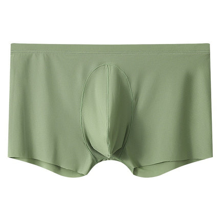 Ice Silk Mesh Big Bag Mid Waist Boxer Underwear