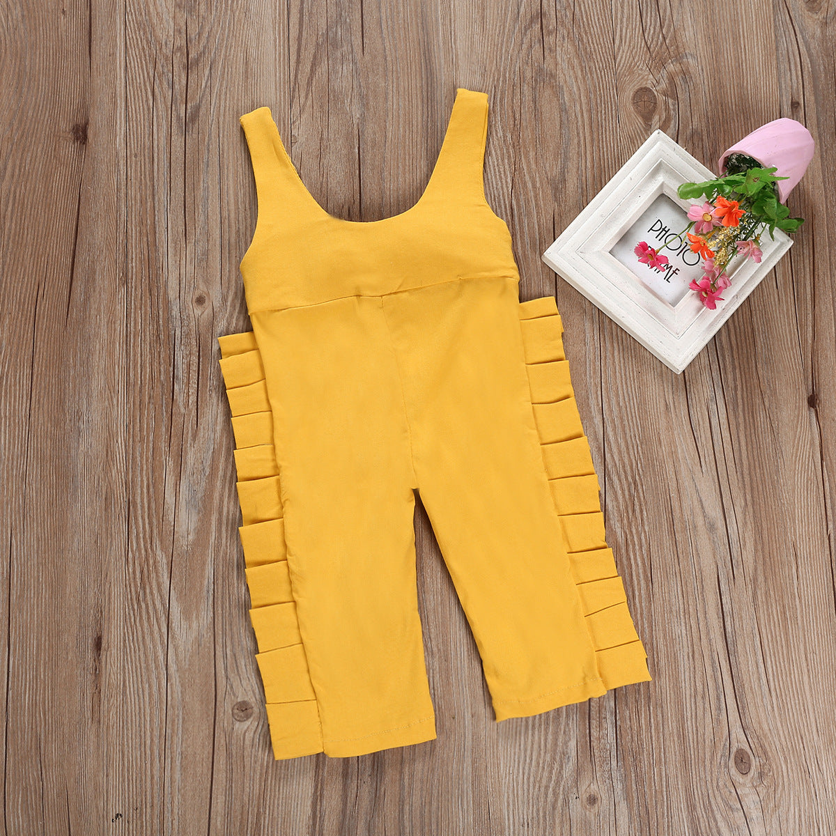 Children's clothing  yellow cotton overalls