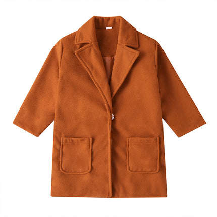 Children's woolen coat long sleeve blazer