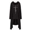 Long embroidered cloak hooded sweater