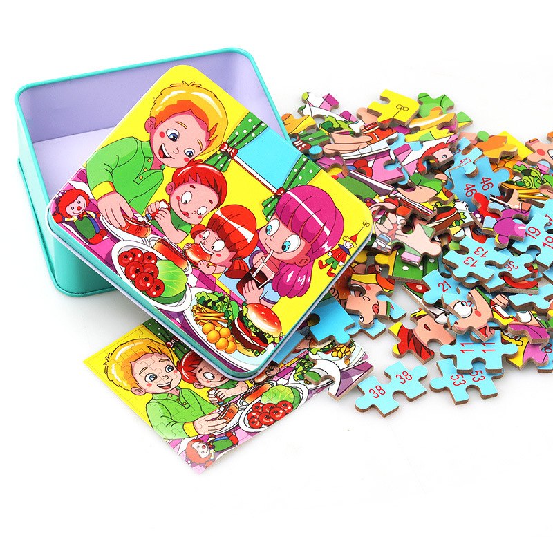 80PCS wooden educational toys educational development baby kids training