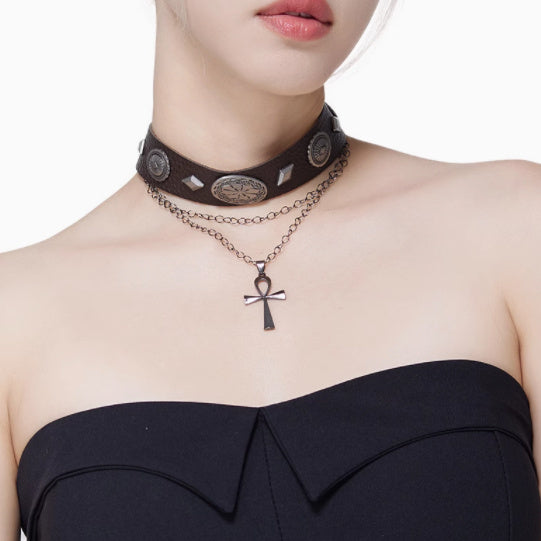Retro Punk Style Cross Necklace
