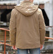Removable Hooded Zipper Mid-Length Cotton Coat Men