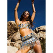 Acrylic Sandy Beach Tops Gold Silver Spaghetti Strap Sexy Chic Backless Solid Top Club