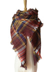 British College Literary Yellow Plaid Scarf Square Scarf