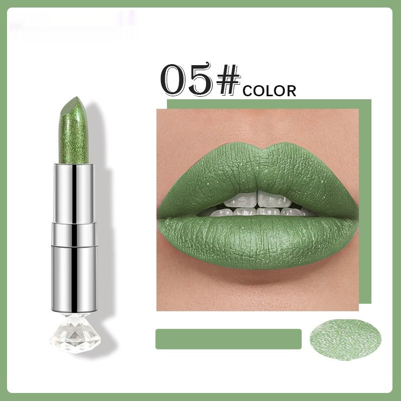 Pearlescent Color Thin And Glittering Lipstick Moisturizing