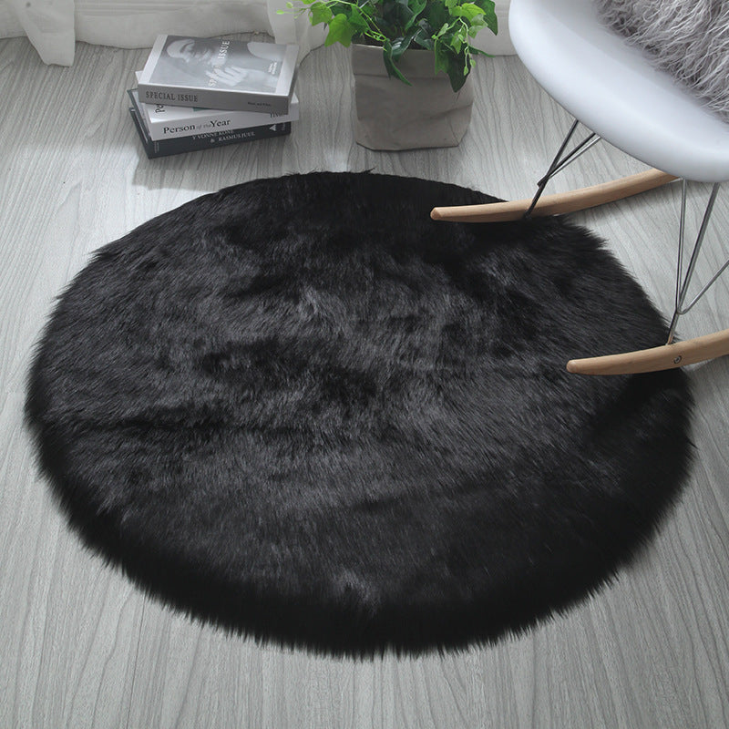 Living Room Bedroom Round Solid Color Carpet