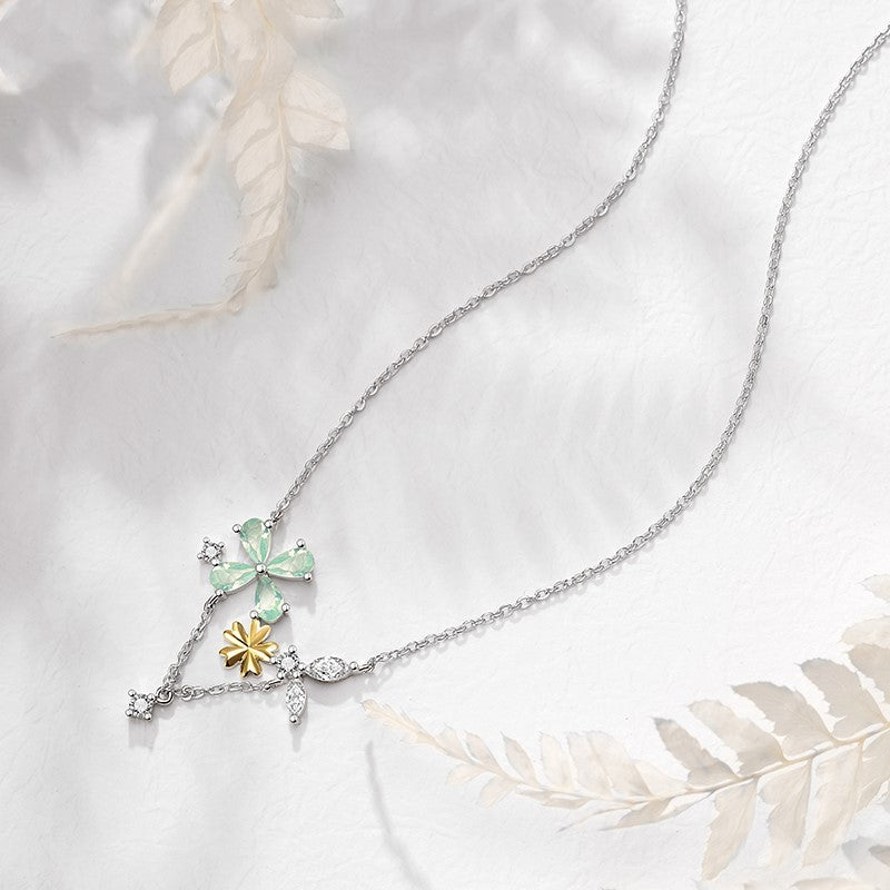 Four-leaf clover small lucky necklace female