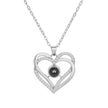 Creative Double Layered Love Set Diamond Projection Necklace