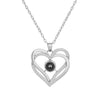 Creative Double Layered Love Set Diamond Projection Necklace