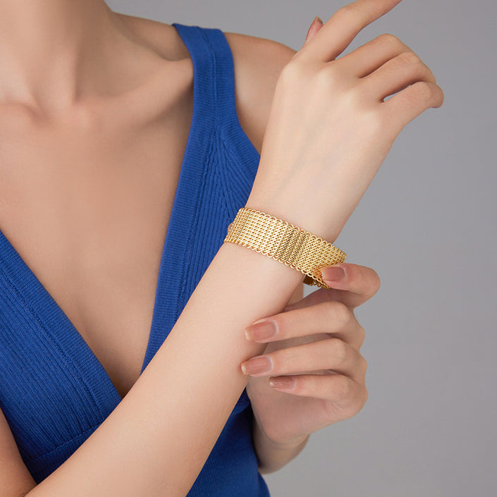 European And American Simple And Light Luxury Temperament Ring Open-ended Bracelet