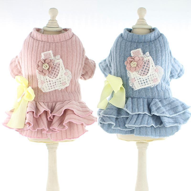 Pet Dog Clothes Cat Princess Skirt Cotton Padded Clothes