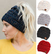 Europe And The United States New Knitted Ponytail Hat Wool Hood Outdoor Warmth