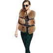 Fashionable And Simple Ladies  Raccoon Fur Coat