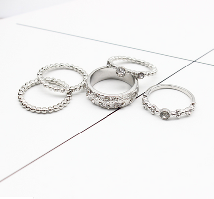 Jewelry Rose Gold Stackable Diamonds Set Of Five Sets Of Rings BohemiaJ