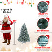 4FT Snow Flocked Christmas Tree Premium Artificial Christmas Tree With 404 Mixed PE Leaves & Tips, Small Realistic Full Pine Unlit Faux Xmas Tree With Snow For Home Office Holiday Decor