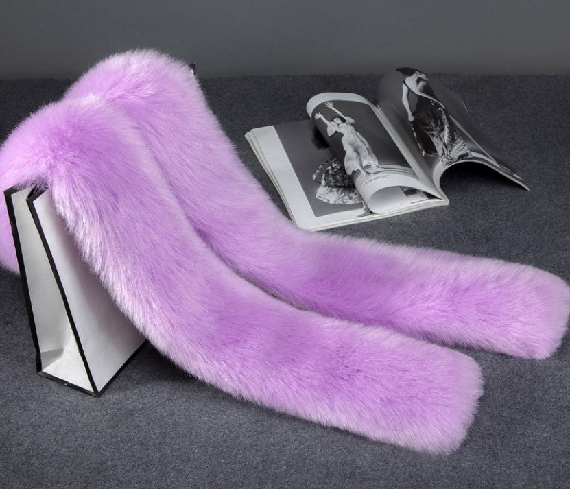 Fur long scarf