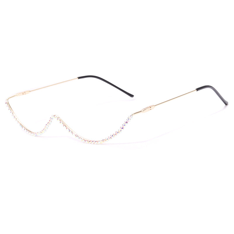 Diamond Semicircle Lensless Sunglasses Frame