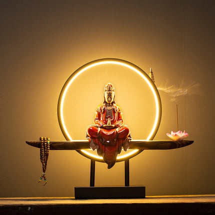 Buddha Statue Home Worship Desk Furnishings