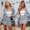 Women's woolen coat short skirt two piece set