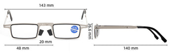 Stainless Steel Folding Anti-blue Light Reading GlassesLight Screw-free Portable Presbyopic Glasses Men's And Women's Same Presbyopic Glasses