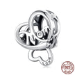 Herz Beaded MOM 925 Silver Heart-shaped String Beads DIY Bracelet Accessories