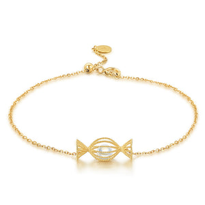 Candy plated 18k yellow gold bracelet