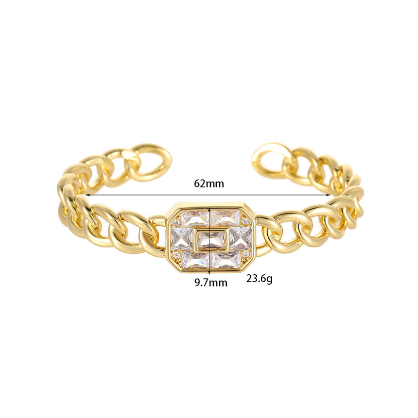 Micro-inlaid Color Zirconium Emerald Temperament Bracelet