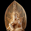 Chinese Cypress Finely Carved Guanyin Ornament