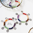 Natural Crystal Seven Chakra Bracelet Yoga Energy Silver Plated