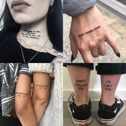 Long lasting simulation waterproof English tattoo stickers