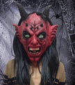 Halloween Scary Latex Devil Head Face Mask Long Hair Party Cosplay Costume Props