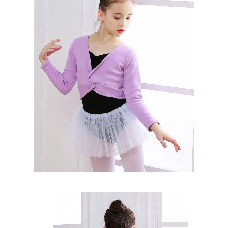 Children's Dance Clothing Long-sleeved Thickened Velvet Dance Shawl Coat Girl Dancing Vest Ballet Ballet Leotards For Women