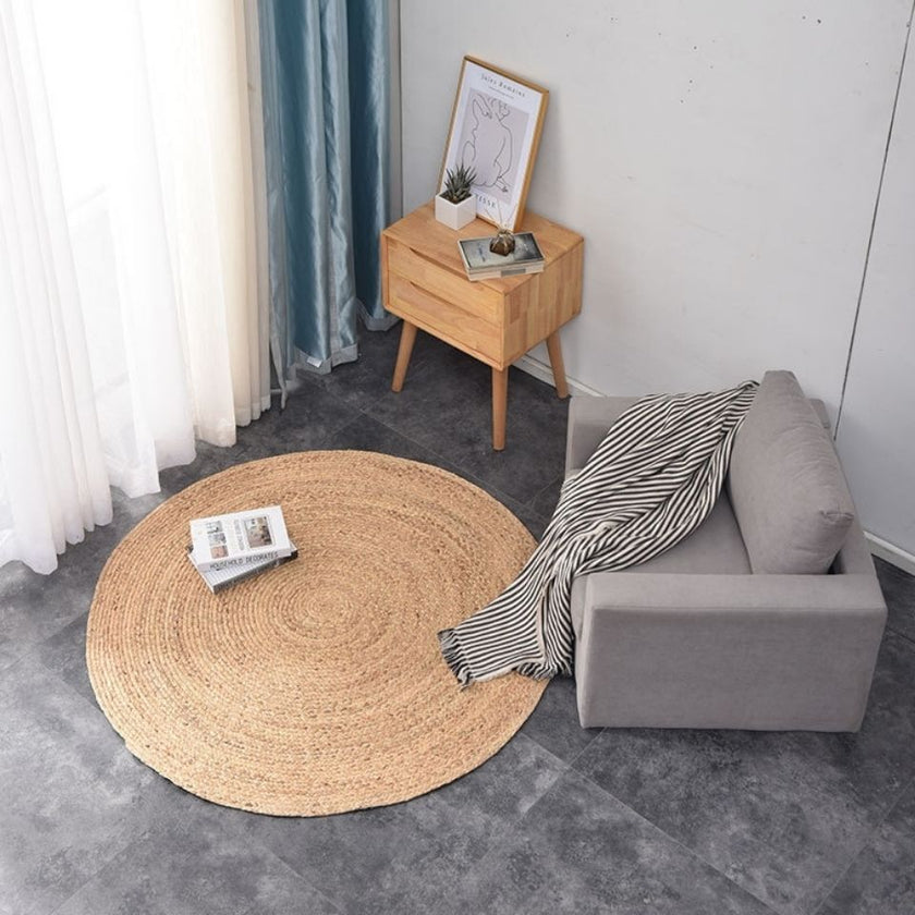 Handmade Rattan Reed Pussy Carpet Mat