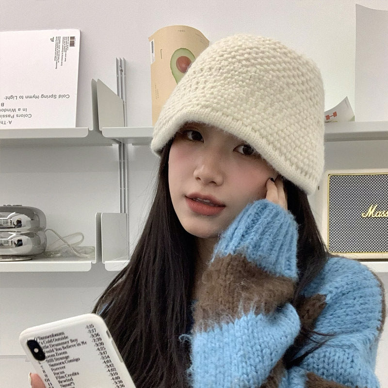 Loose Wool Knitted Warm Wool Bucket Hat