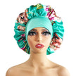 Wide-brimmed Satin Nightcap Printed Round Cap Cross-border New Arrival Printed Home Hat Soft Shower Cap Plus-sized