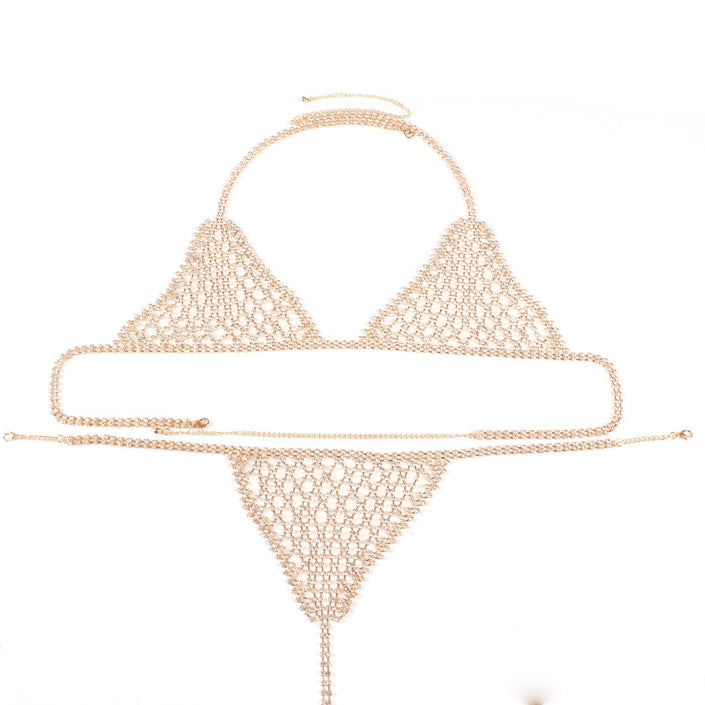 Personalized Beach Party Sexy Bikini Rhinestone Underwear Body Chains Women