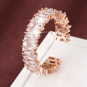 Simple Women's Geometric Zircon Ring