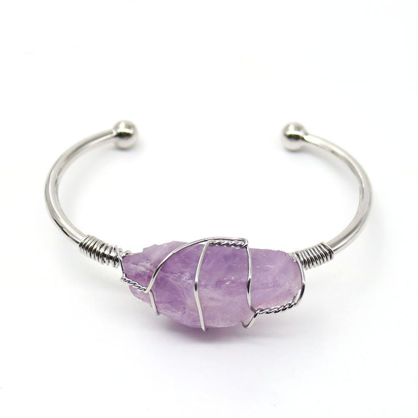 Women's Natural White Crystal Adjustable Bracelet Bracelet