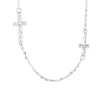 925 Sterling Silver Mini Pleated Cross Necklace