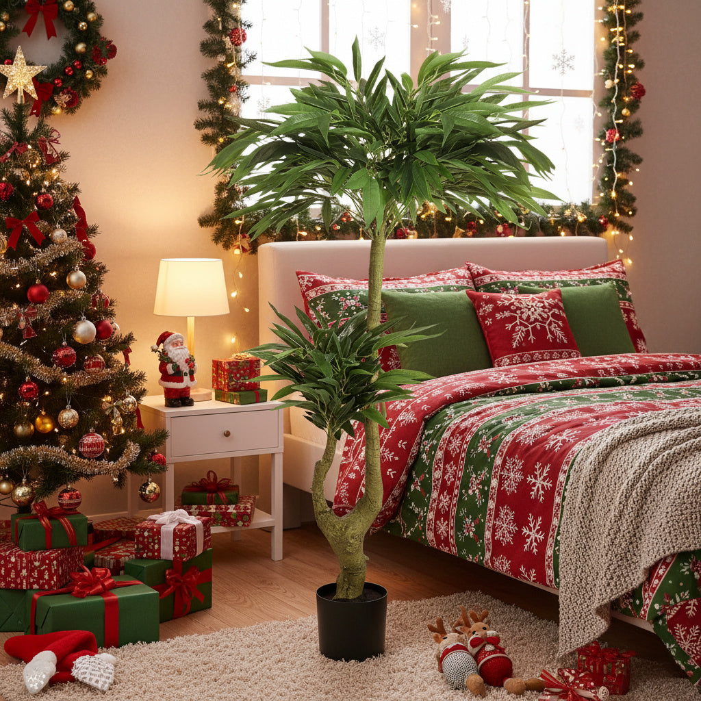 5FT Artificial Tree With Natural Foliage In Black Pot Willow Silk Indoor Plant For Home Office Living Room Decor Maintenance Free